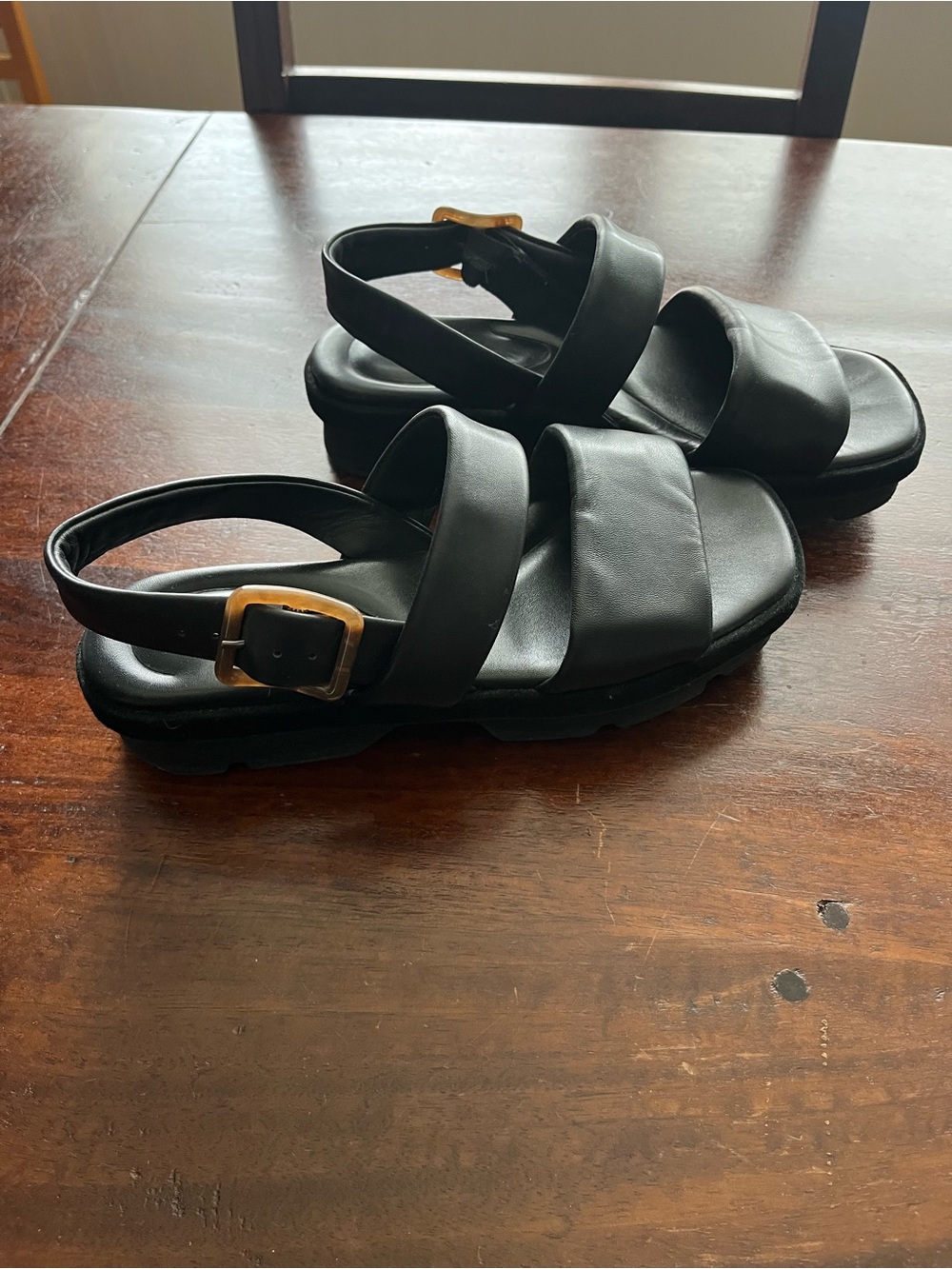 Vince Black Padded Dual-Strap Slingback Sandals - Picture 2 of 5
